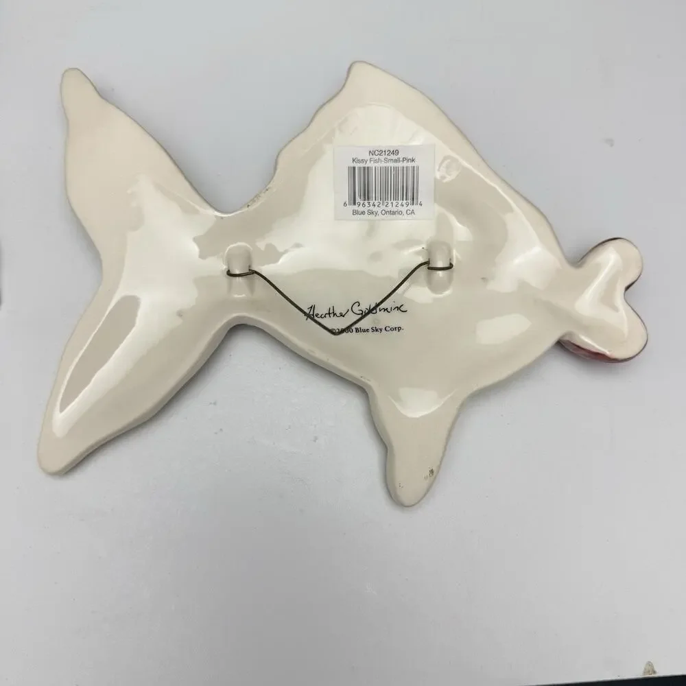 Blue Sky Clayworks Heather Goldminc Blue & Pink Kissy Fish & Starfish Wall Decor